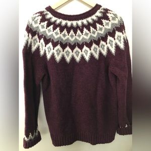 LL Bean's Classic Ragg Wool Sweater, Crewneck Fair Isle
